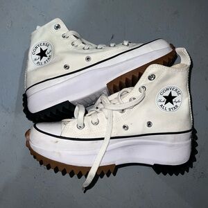 Converse Women’s Run Star Hike Canvas Platform White Cream High Top 6.5